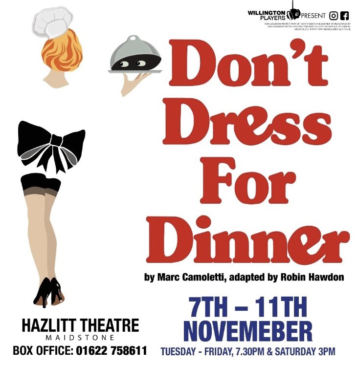 Opening in just over a fortnight’s time <a href="/hazlitt_theatre/">Hazlitt Theatre</a> in #Maidstone - Don’t Dress For Dinner. 

The smash hit farce is the latest production from the Willington Players and after 3.45 today <a href="/Emma_Edwards/">dramatic_geeky_mum</a> from <a href="/WillingtonPlay1/">WillingtonPlayers</a> joins us to talk about this hilarious show.