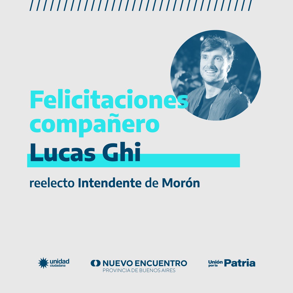 NuevoEncuentro_'s tweet photo. 🇦🇷🩵 Felicitaciones @LucasGhi, intendente de Morón. https://t.co/r94xojfvxr