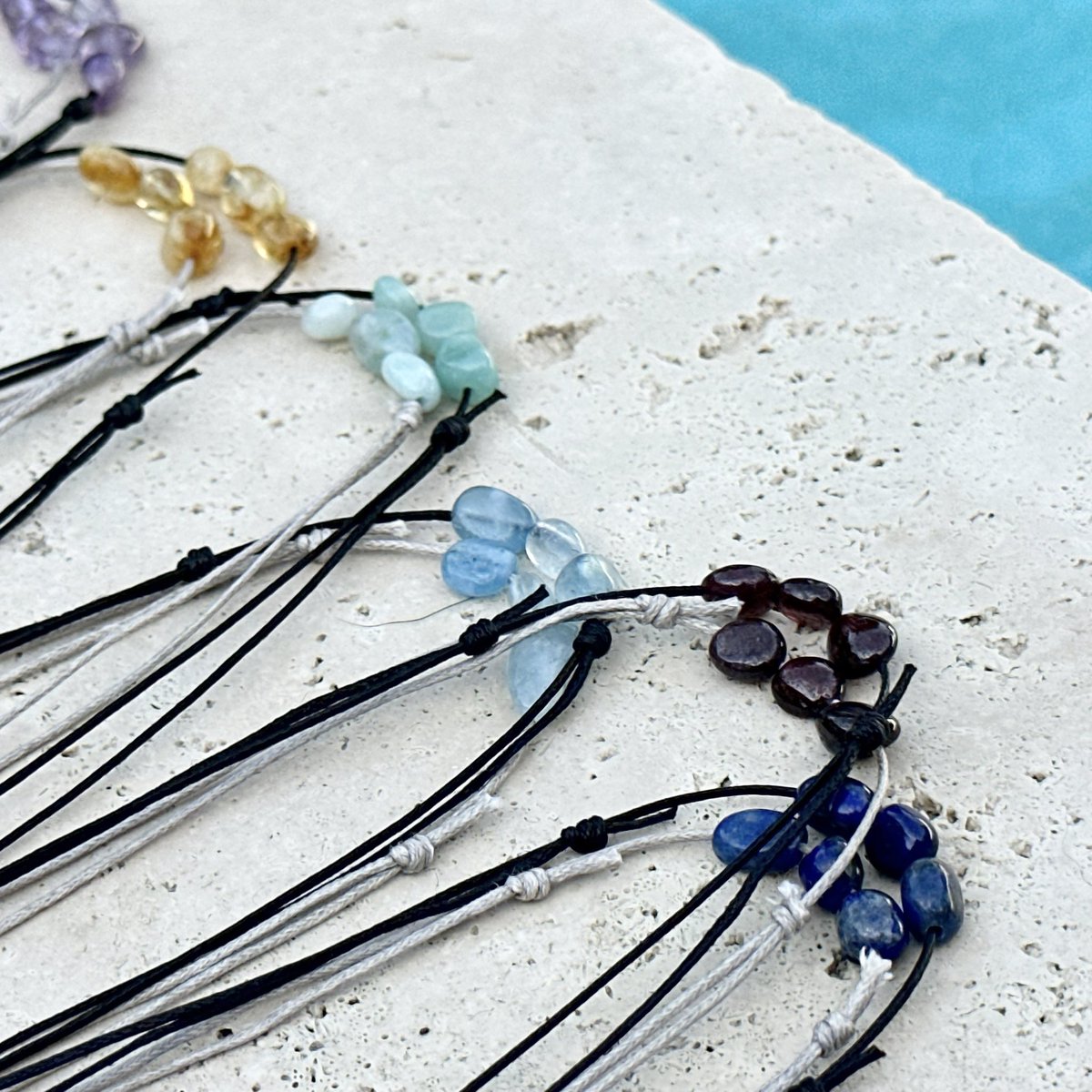 These are up and running on Etsy: 
MarBenedictum.Etsy.com 

Tiny Crystal Chokers ✨🌊
#ChokerNecklaces #Chokers #Crystals 
#CrystalJewelry #CrystalNecklaces #CrystalChokers #Aquamarine #Amethyst #Citrine #Carnelian #Garnet #Tourmaline