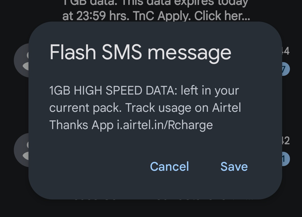 gauravd3's tweet photo. Dear @airtelindia @Airtel_Presence 
Please stop sending the flash messages to show me my data worth every 10 seconds. It's annoying AF. 

P.S. - i have more than the data you are notifying me of. https://t.co/fRf0Ozc4rM