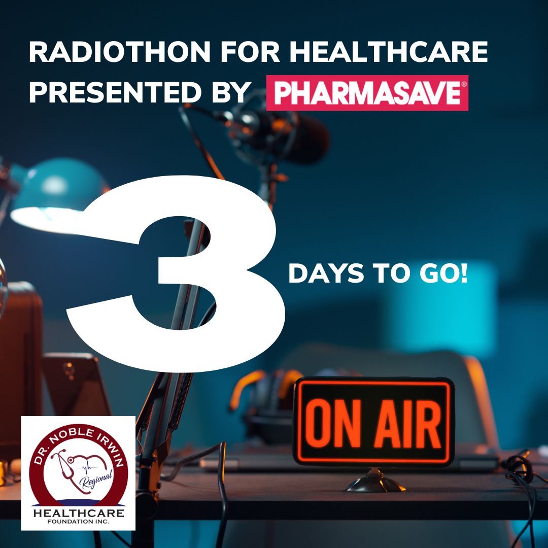 Only 3 more days until the 2023 Radiothon for Healthcare presented by Pharmasave hits the airwaves!! 
Proceeds from this years’ Radiothon will go towards a Thulium Fibre Laser for the Urology department at the Cypress Regional Hospital.
Donate now at: drirwinfoundation.com/donate