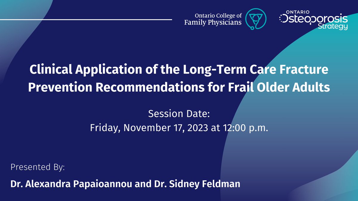 Join our upcoming session on long-term care fracture prevention. Our panel will: 🔹Review how to assess fracture risk 🔹Share clinical applications specific to LTC settings 🔹Address challenges and barriers you may face 👉Register now: us02web.zoom.us/webinar/regist…