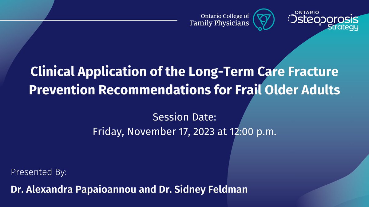 Join our upcoming session on long-term care fracture prevention.
 
  Our panel will:
🔹Review how to assess fracture risk
🔹Share clinical applications specific to LTC settings
🔹Address challenges and barriers you may face
 
👉Register now: us02web.zoom.us/webinar/regist…