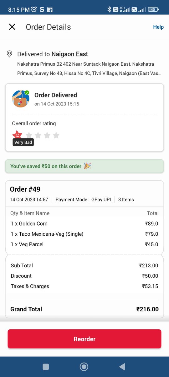 ravendra_garg's tweet image. Hi dominos my order no is 49 and 59 Both the bills were separate, the test was missing in both of them, there was a very foul smell, please check your product and return the money for both the times. (In my AC) @dominos @DominosPizzaNM @PMOIndia @PiyushGoyalOffc #naigaoneast