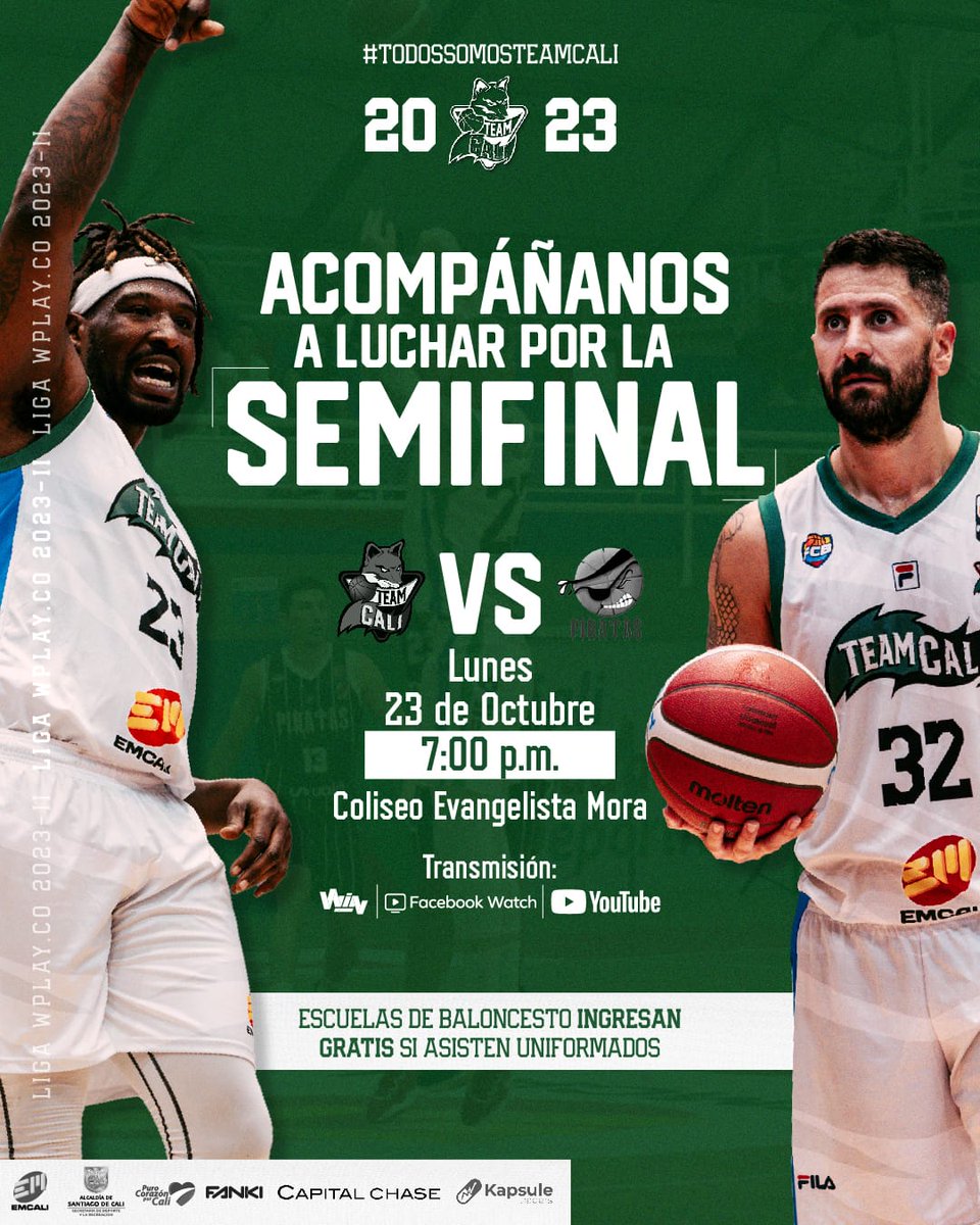 TwiterosCali's tweet photo. 🏀Atención🏀
Hoy, es un día decisivo para el #TeamCali, para lograr el paso a la semifinal.
Acompañemos a nuestro equipo. ¡Vamos con toda!
#TodosSomosTeamCali #FamiliaTeamCali https://t.co/n87fhUDiIs