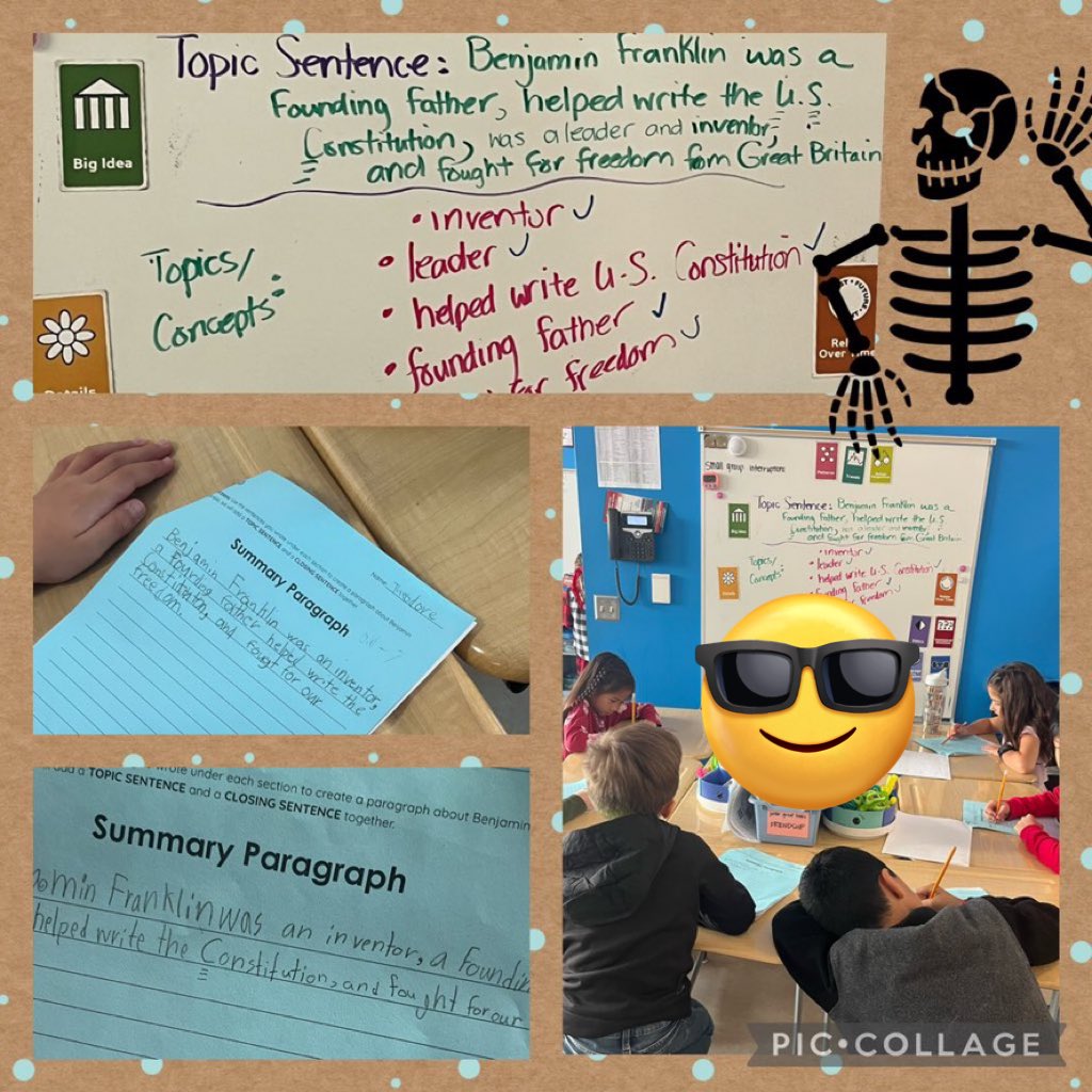 abgerman's tweet photo. So proud of these second graders for doing hard work! We reviewed our #summarysentences from our @CapstonePub #PebbleGo research, identified details, and crafted a #bigidea Topic sentence on Ben Franklin! #scaffold #gradualrelease https://t.co/MaOyyk11r5