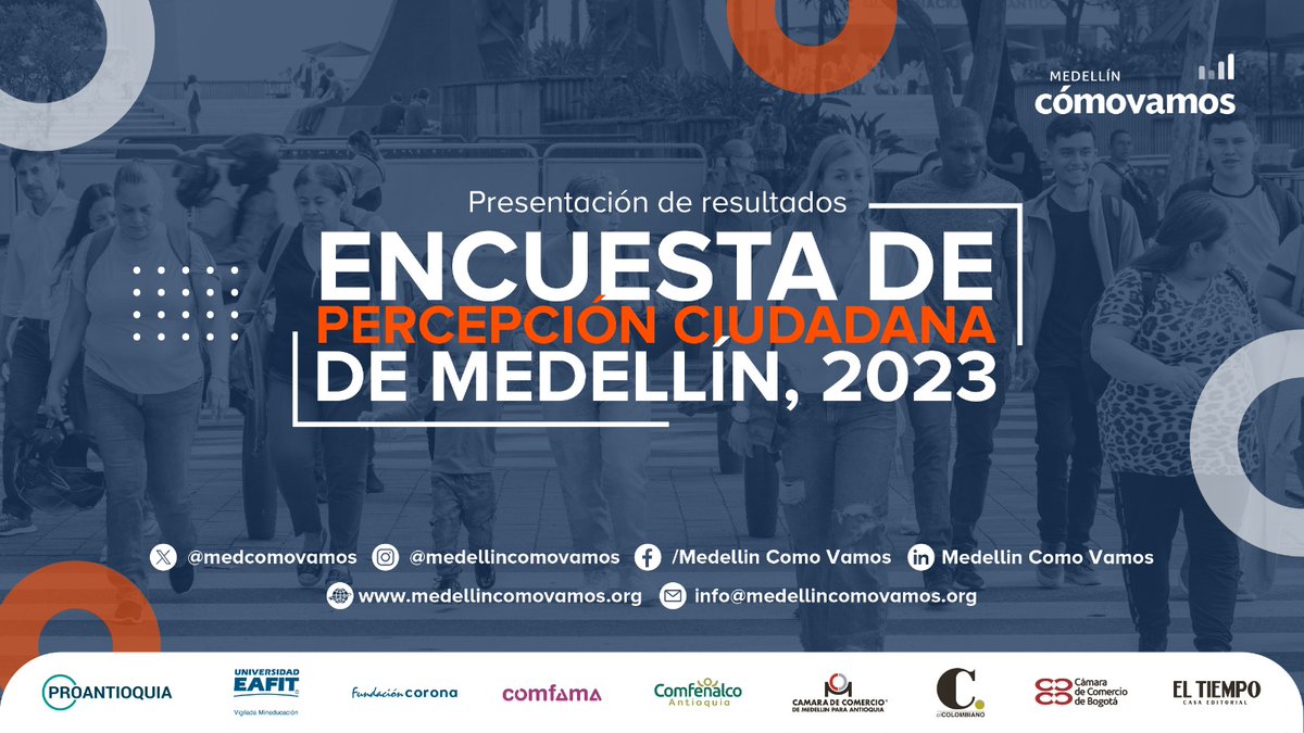 proantioquia1's tweet photo. Medellín, miremos el tablero antes de escoger las fichas ⬇️

Hoy @MedComoVamos presenta la Encuesta de Percepción Ciudadana de Medellín, 2023. En su versión 18, nos muestra una ciudad con profundas heridas sociales y altos índices de desconfianza. 

Conoce algunos resultados ⬇️ https://t.co/VEoGP4Jomq