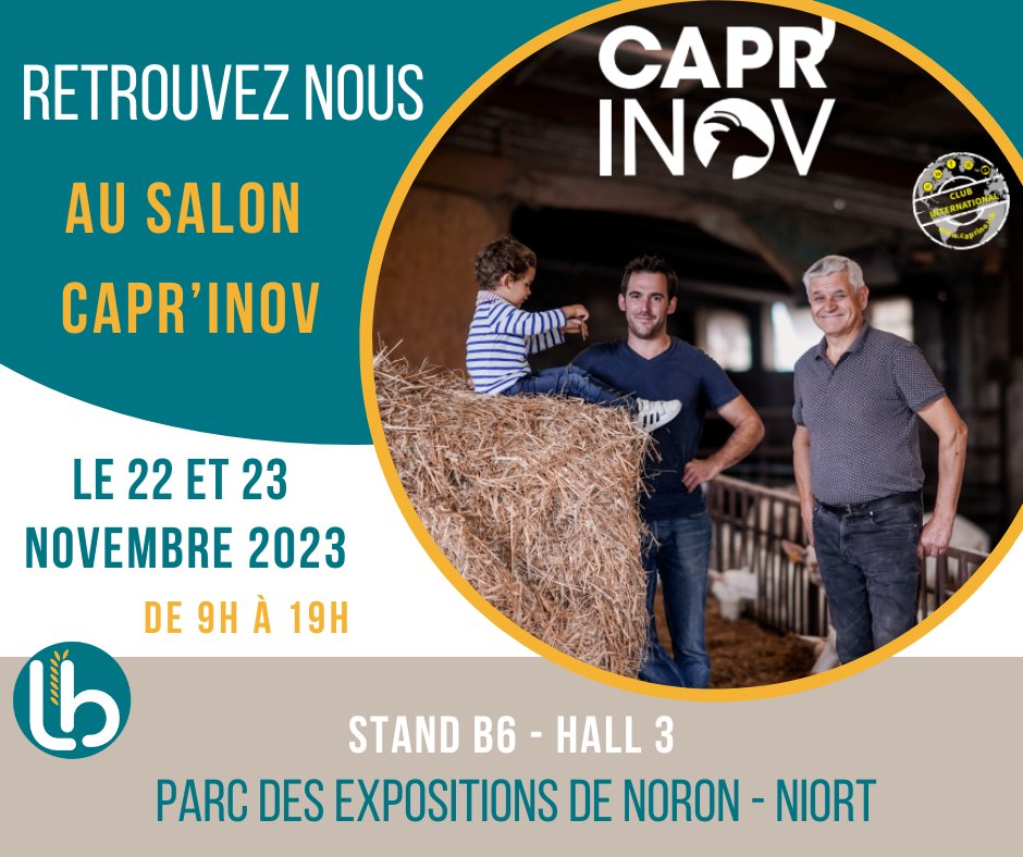 🔔Le salon CAPR’INOV est dans une semaine !
N’hésitez pas à venir rencontrer notre équipe Lamybienaimé sur le stand B6 – Hall 3 au Parc des expositions de Noron à NIORT (79000).