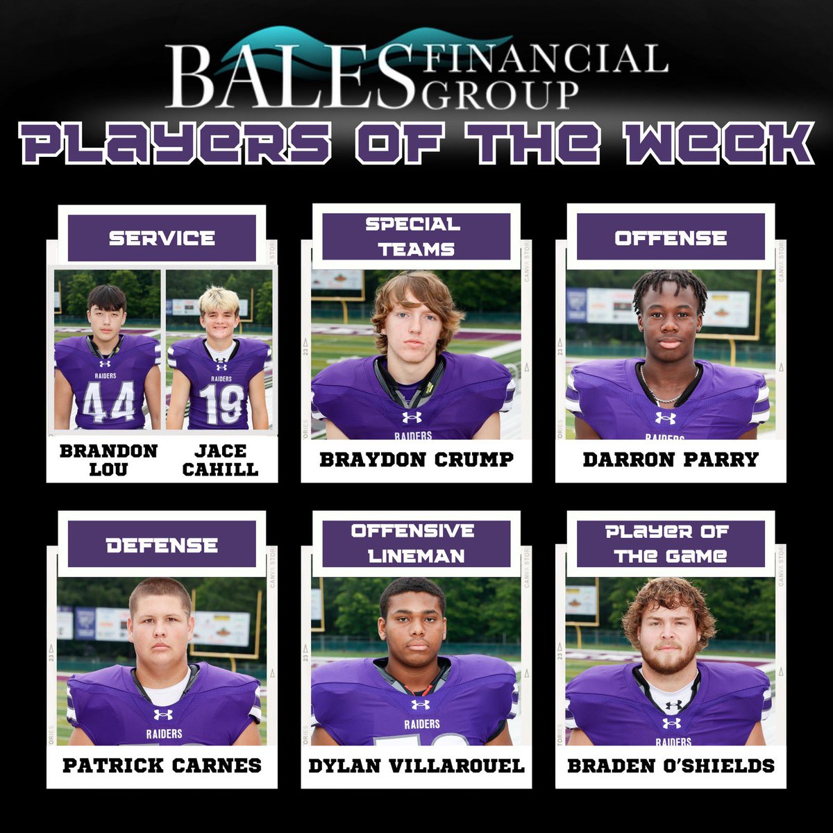 Congratulations to our Week 10 <a href="/balesfinancial/">BalesFinancial Group</a> Players of the Week!