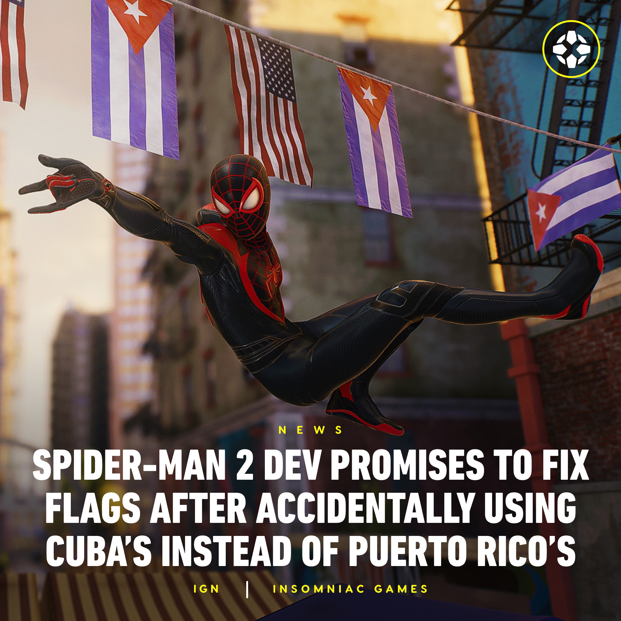 Insomniac Games promises to fix wrong flag use in Marvel's Spider