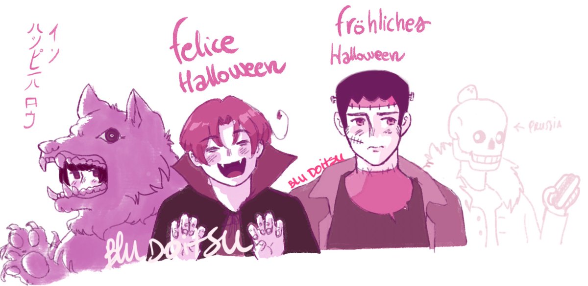 One of the drawings im going to upload untill halloween 

Also if you want me to draw some characters make me know