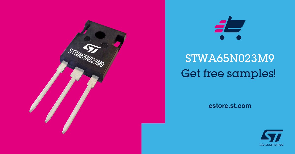 ST_World's tweet photo. Don't miss the chance to get free samples of the world's best #RDSon per area among silicon-based devices.
Visit our #eStore now▶️ 🛒 https://t.co/vReOIP9FHr

#MOSFET #powertransistors https://t.co/UUa3UmrYG6