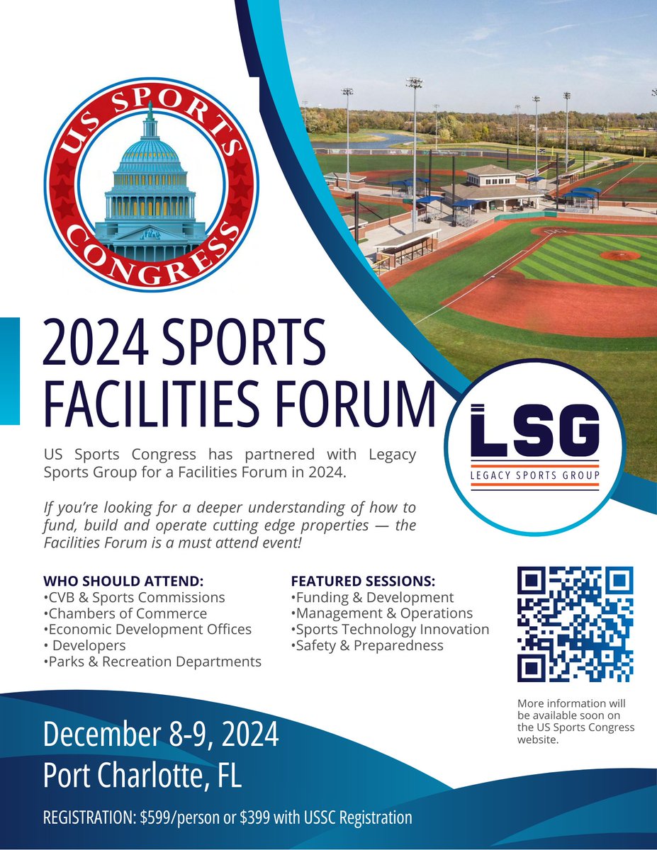 More information will be released soon but make your plans now to join us for the Sports Facilities Forum in 2024. If you building a new facility or renovating an existing facility this is the event for you.