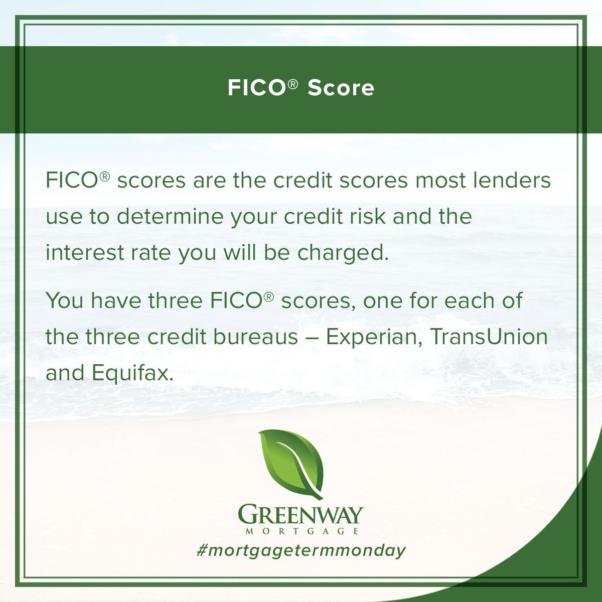 This week's #MortgageTermMonday is FICO Score. Learn why your FICO scores are different for the 3 credit bureaus here: buff.ly/46rr5lK
.
.
#creditscores #FICOscore #credit #creditbureaus #themoreyou know #MortgageTermtoKnow #Mortgage101 #homebuyers #firsttimehomebuyer