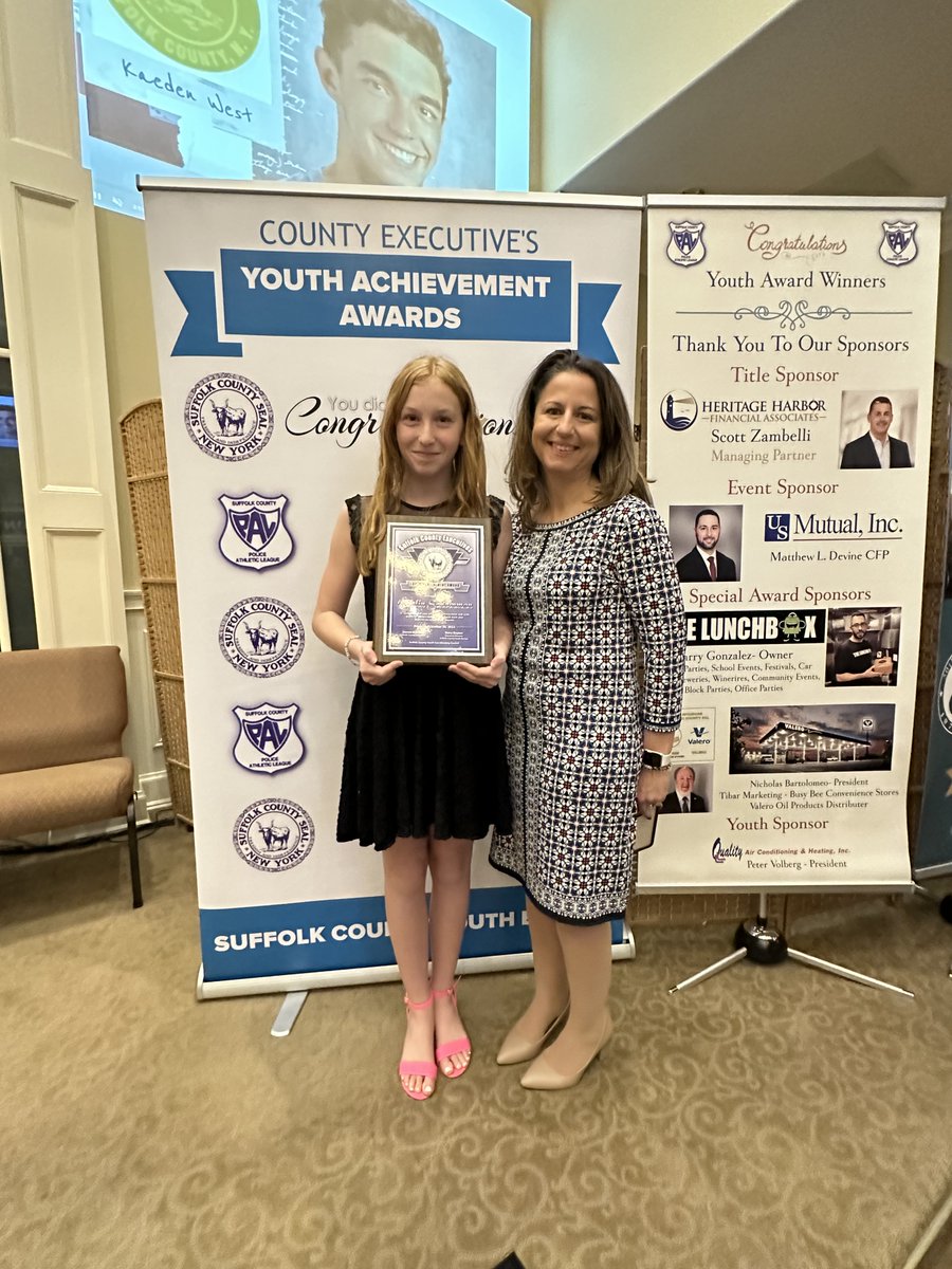 CommackSchools's tweet photo. CMS 8th grader Caitlin S. received the 16th Legislative District award for personal growth at the Suffolk County Executive's Youth Achievement Awards ceremony. #CommackMiddleSchool #WayToGo! #CommackSchools #OvercomeObstacles #MsSchleisner https://t.co/Ep90Ye2e1e