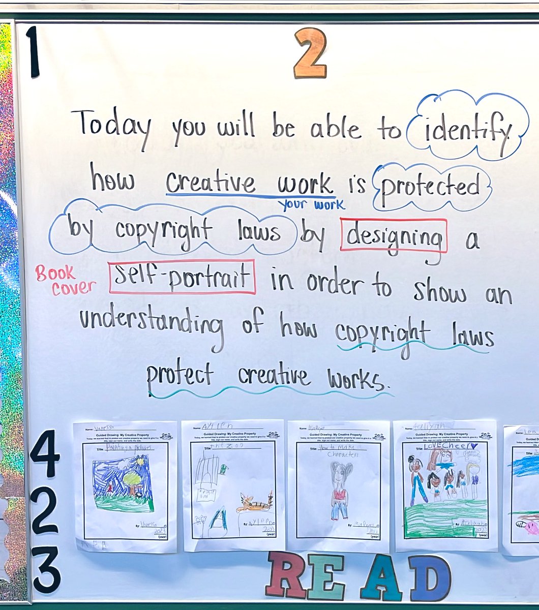 LibrarianSKI's tweet image. • Our second grade @Berkshire_BCPS 🦅 eagles identified copyright in books and how to protect their own creative property • #bcpslms @BCPSLMP #DigCitWeek #DigitalCitizenship