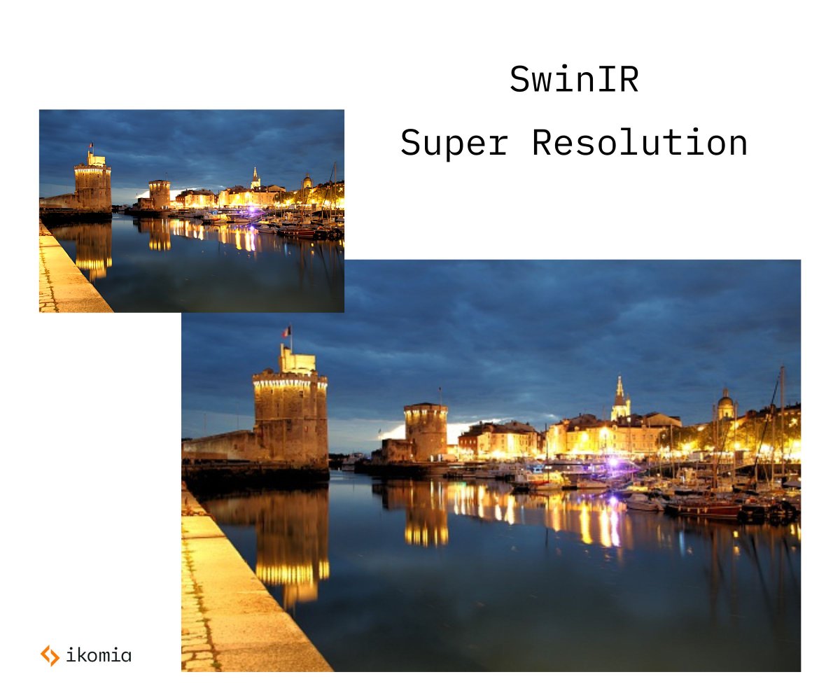 IkomiaOfficial's tweet photo. SwinIR Super Resolution algorithm has been added to Ikomia HUB! 

https://t.co/uKCXB63Qb8

You can now easily test, modify and mix it in a workflow with other open-source SOTA algorithms from the library.

#computervision #opensource #superresolution https://t.co/VTYx76WWBm