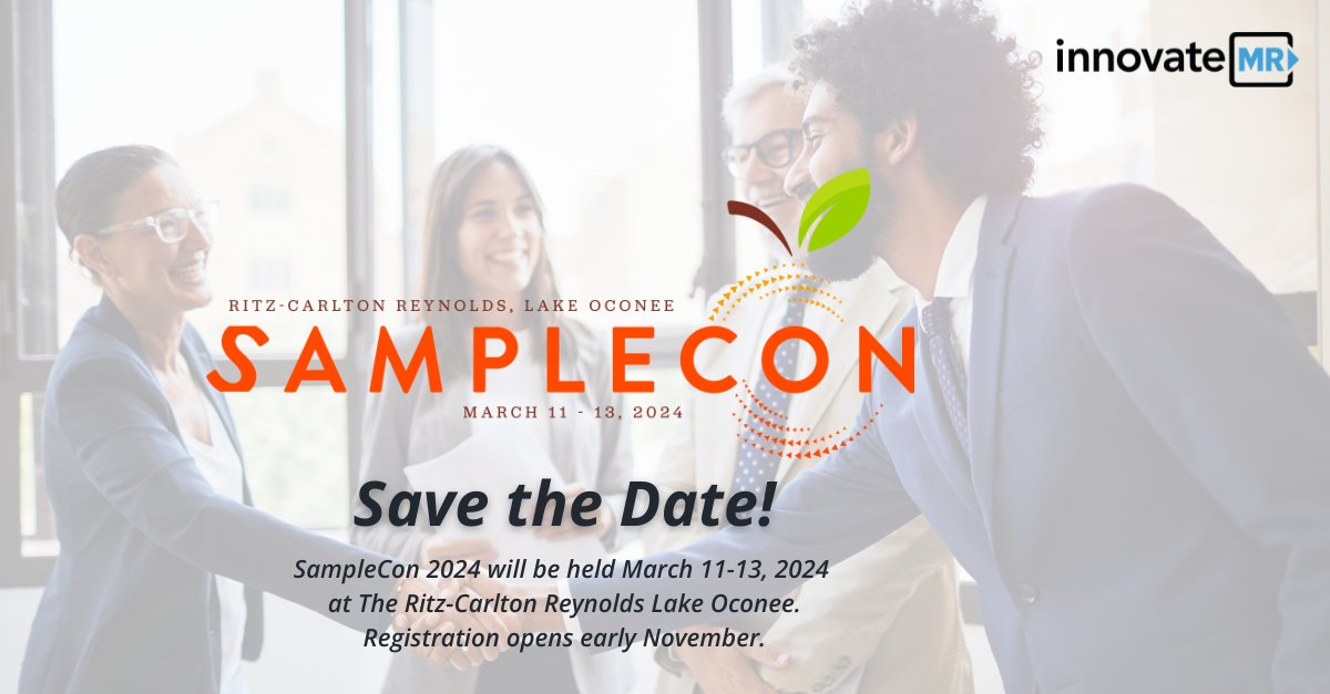 InnovateMR's tweet image. Block your calendar for an unforgettable experience at Samplecon 2024 from March 11 to 13! 🗓️ Don't miss out on this data-driven extravaganza. #SampleCon2024 #SaveTheDate