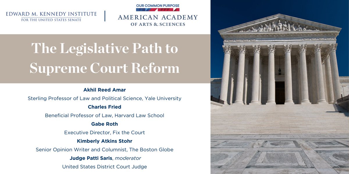 Edward M. Kennedy Institute for the U.S. Senate (@emkinstitute) on Twitter photo 🧵THREAD: Ahead of Wednesday’s panel event with <a href="/americanacad/">American Academy of Arts & Sciences</a> that examines the possibility of implementing #SCOTUS term limits, we are presenting a deep dive into the panelists that will conduct this fascinating conversation.
Register here: eventbrite.com/e/the-legislat… 🧵THREAD: Ahead of Wednesday’s panel event with <a href="/americanacad/">American Academy of Arts & Sciences</a> that examines the possibility of implementing #SCOTUS term limits, we are presenting a deep dive into the panelists that will conduct this fascinating conversation.
Register here: eventbrite.com/e/the-legislat…