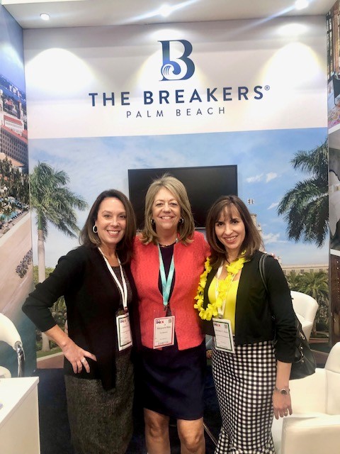 Wonderful to catch up with our long time client <a href="/TheBreakers/">The Breakers</a>  at <a href="/IMEX_Group/">IMEX</a> . Here is Michelle Walsh and Debbie Durso of ITM with Marguerite Beau, Director of Sales. #LasVegas #IMEX #IMEXAmerica