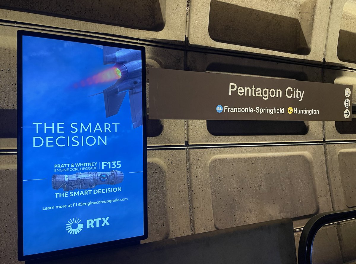 brtthnz's tweet photo. Ever notice how defense contractors seem to advertise in DC subway stops near major government institutions? I spent five weeks in the subway system to learn more. A thread 🧵: https://t.co/G97rSUTxZH