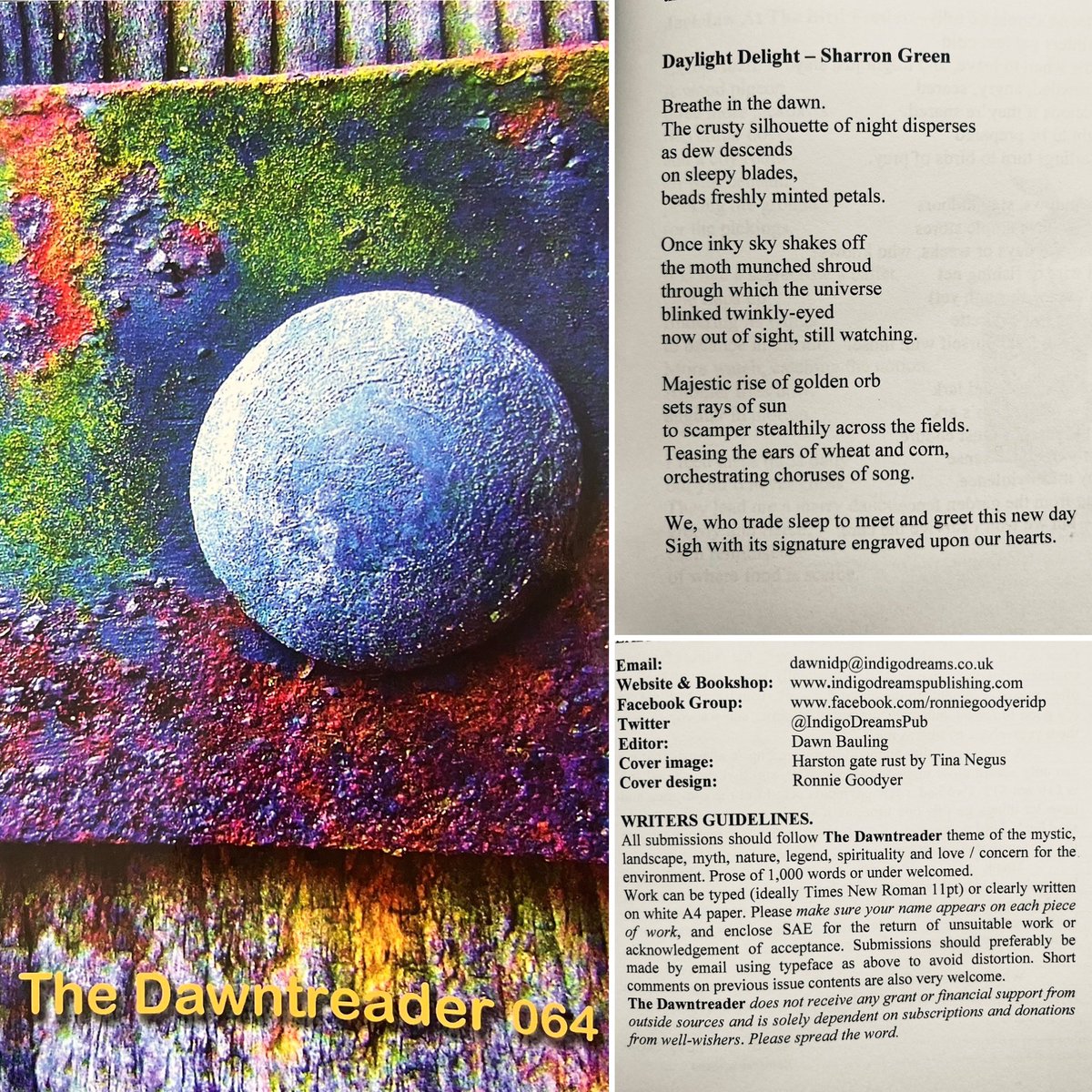 rhymes_roses's tweet photo. Proud to have ‘Daylight Delight’ included in the Autumn @IndigoDreamsPub #thedawntreader Isn’t the cover by Tina Negus stunning? 💜
Please see post for subscription/ submission details 💚
Thanks also to @kenyon_isabelle for suggesting that I send them my poems 💐 https://t.co/ocKf6LgOfD