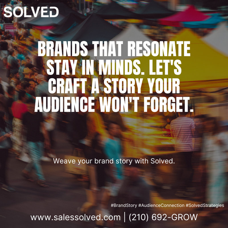 SolvedCEO's tweet image. Brands that resonate stay in minds. Let&apos;s craft a story your audience won&apos;t forget. Weave your brand story with Solved. #BrandStory #AudienceConnection #SolvedStrategies rfr.bz/t6smtt3