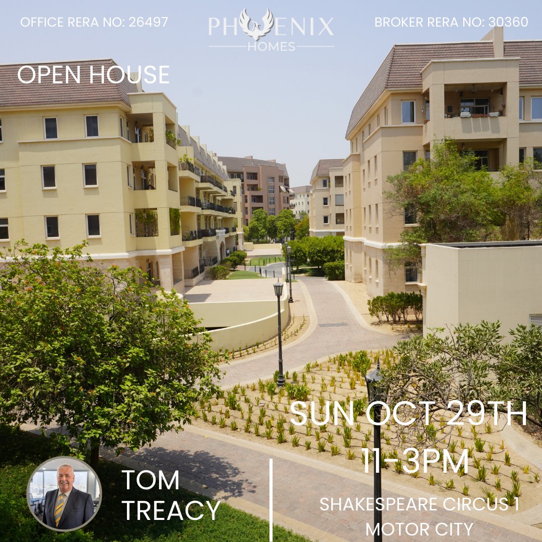 FOR SALE - OPEN HOUSE
Sunday 29th October 2023 - 11am to 3pm
Shakespeare Circus 1
Motor City
Four 1 Bed Apartments to choose from
Vacant on transfer.
Call 0527708551 for details.
#openhouse #forsale #propertyforsale #motorcity #dubaipropertyforsale #dubaipropertymarket