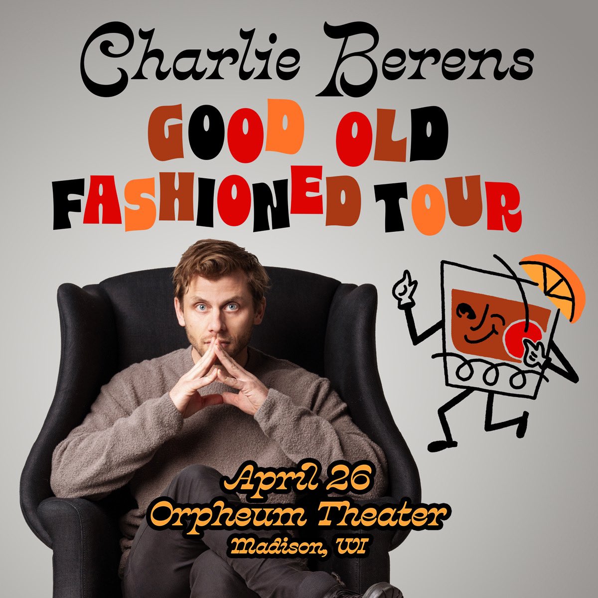 The Midwestern comedy king <a href="/CharlieBerens/">Charlie Berens</a> is coming to Madison on April 26 on his Good Old Fashioned Tour!

Tickets on sale Friday at 10AM 🎟️ bit.ly/CharlieBerensM…