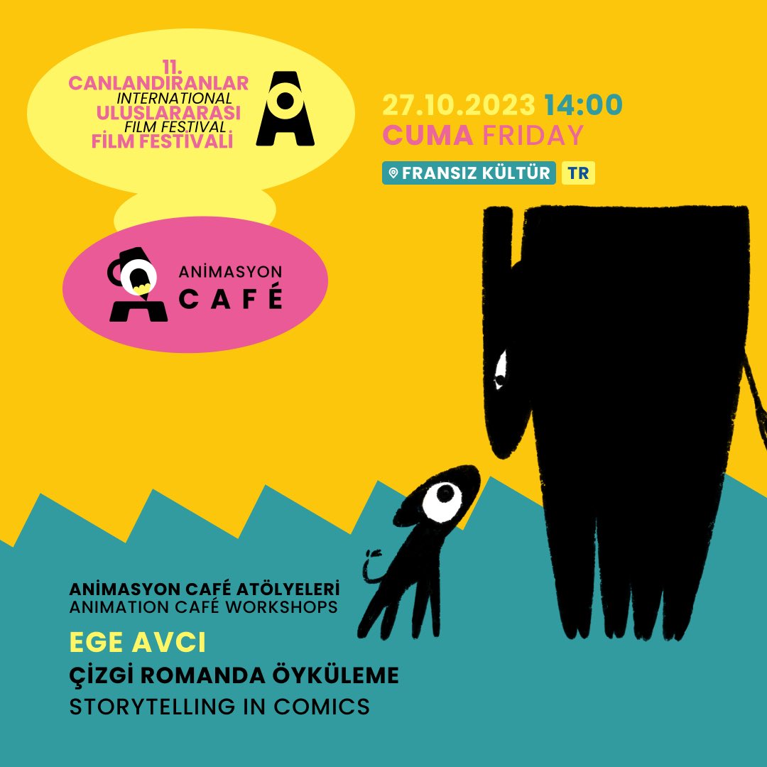 canlandiranlar's tweet photo. Bu sene festivalimizde Insitut Français'de olacak olan atölyelere herkesi bekliyoruz🎊👆
#cuff11 #animation #animasyonfestivali #animationfestival #canlandıranlar https://t.co/KQ5L0pMj19