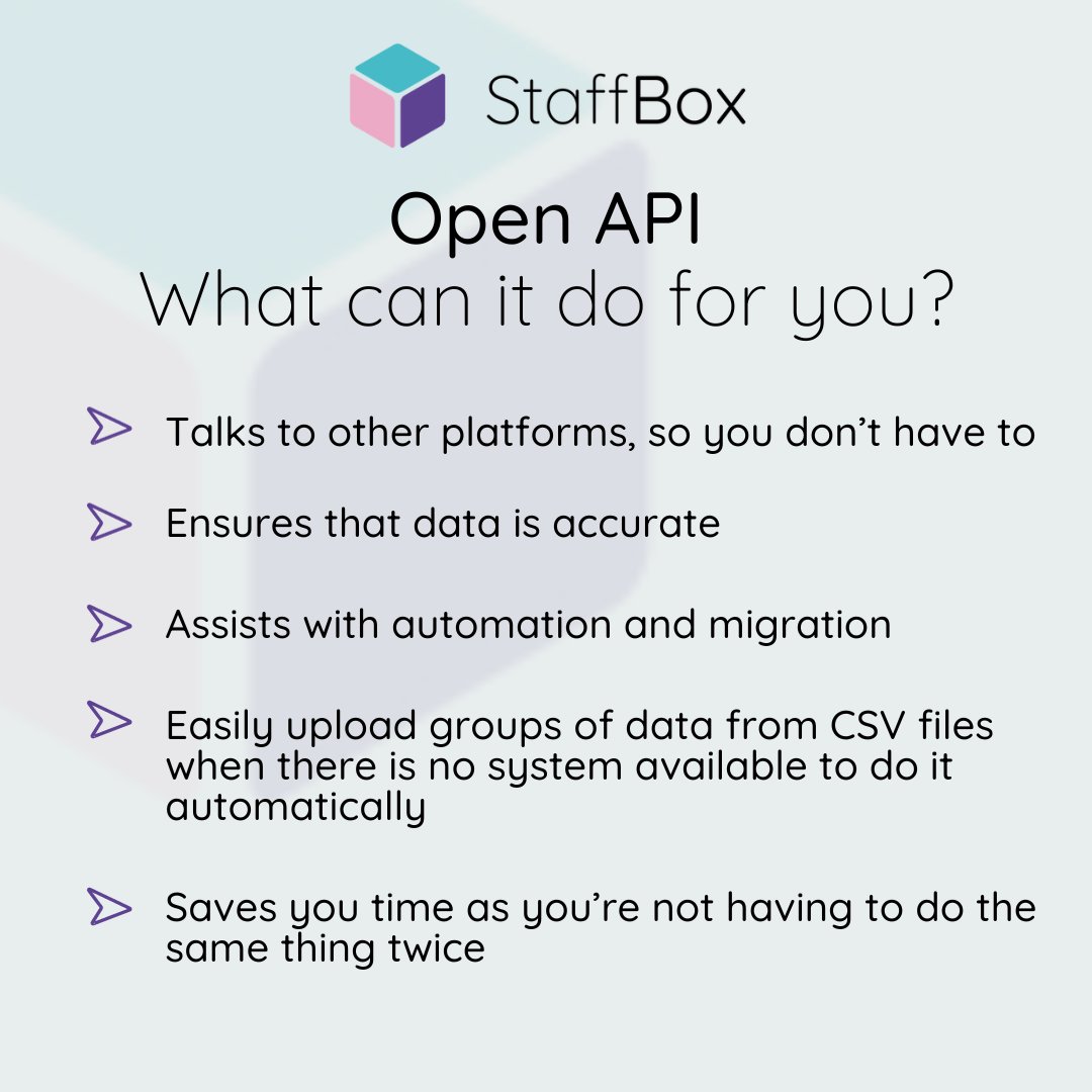 Do you use multiple platforms in primary care?

Our open API allows customers to integrate it with other applications and services. It's there to help you save a lot of time.

Improve your efficiency with StaffBox👇

#nhsstaff #practicemanager