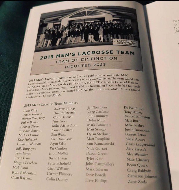 Proud to announce that our very own, Coach Zane Zoda, has been inducted into the Stevenson University Hall of Fame!

The team went 22-2 (8-0 in conference) on their way to a 16-14 win over RIT in the 2013 National Championship!!
