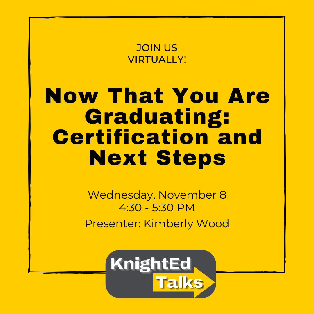 KnightEd Talks (@knighted_talks) on Twitter photo To all the #TeacherKnights🍎getting ready to step into their classrooms, this #KnightEd is for you! Join OCPS Instructional Recruiter Kimberly Wood at 4:30 PM on Wednesday (11/8) as she discusses next steps for education majors. Zoom link➡️tinyurl.com/mpudj4hz <a href="/UCFTeacherEd/">UCF School of Teacher Education</a> To all the #TeacherKnights🍎getting ready to step into their classrooms, this #KnightEd is for you! Join OCPS Instructional Recruiter Kimberly Wood at 4:30 PM on Wednesday (11/8) as she discusses next steps for education majors. Zoom link➡️tinyurl.com/mpudj4hz <a href="/UCFTeacherEd/">UCF School of Teacher Education</a>