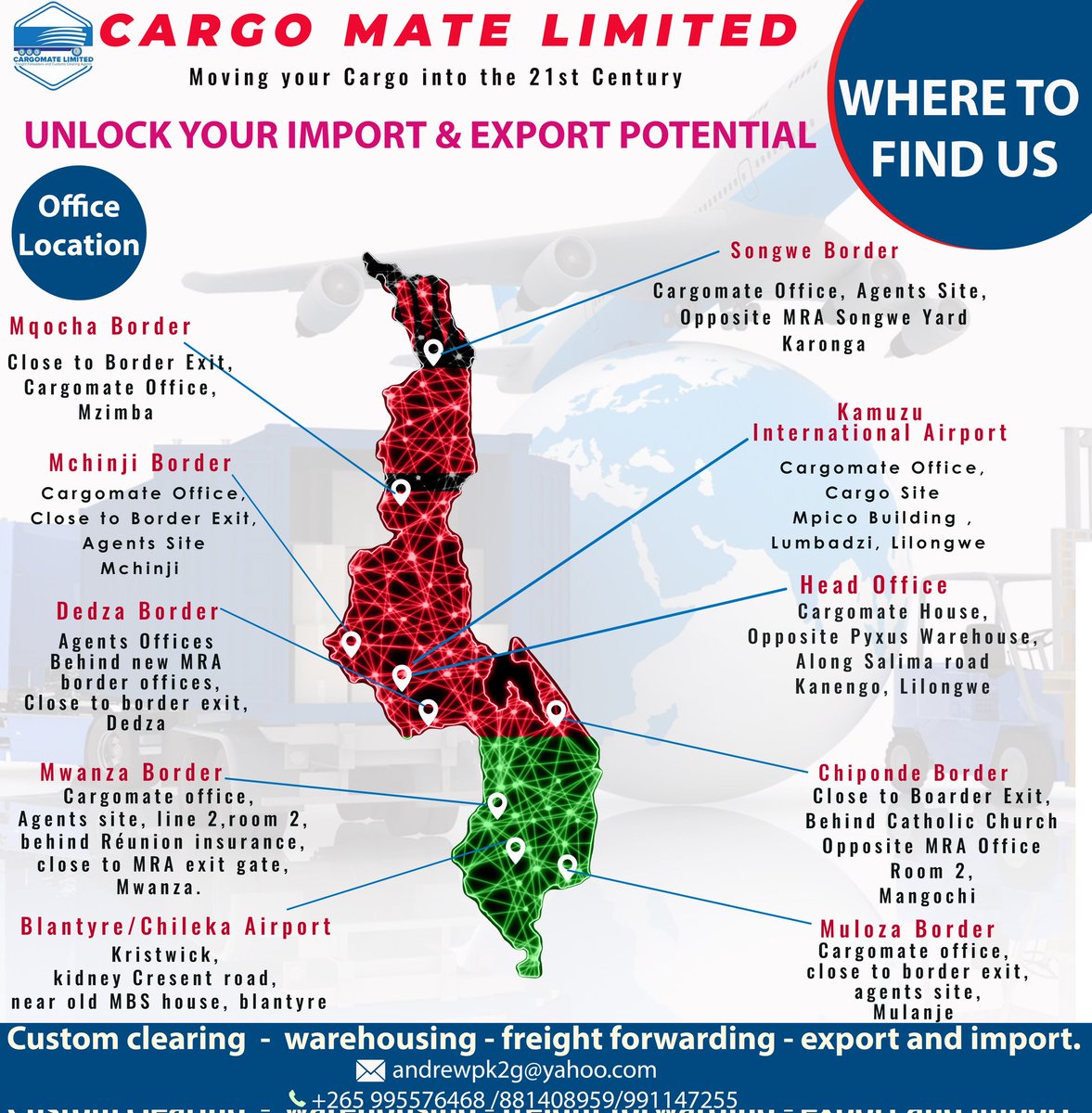 Take some time to visit us!

#ourlocation #customsclearance, #cargohandling, #OnTimeDelivery