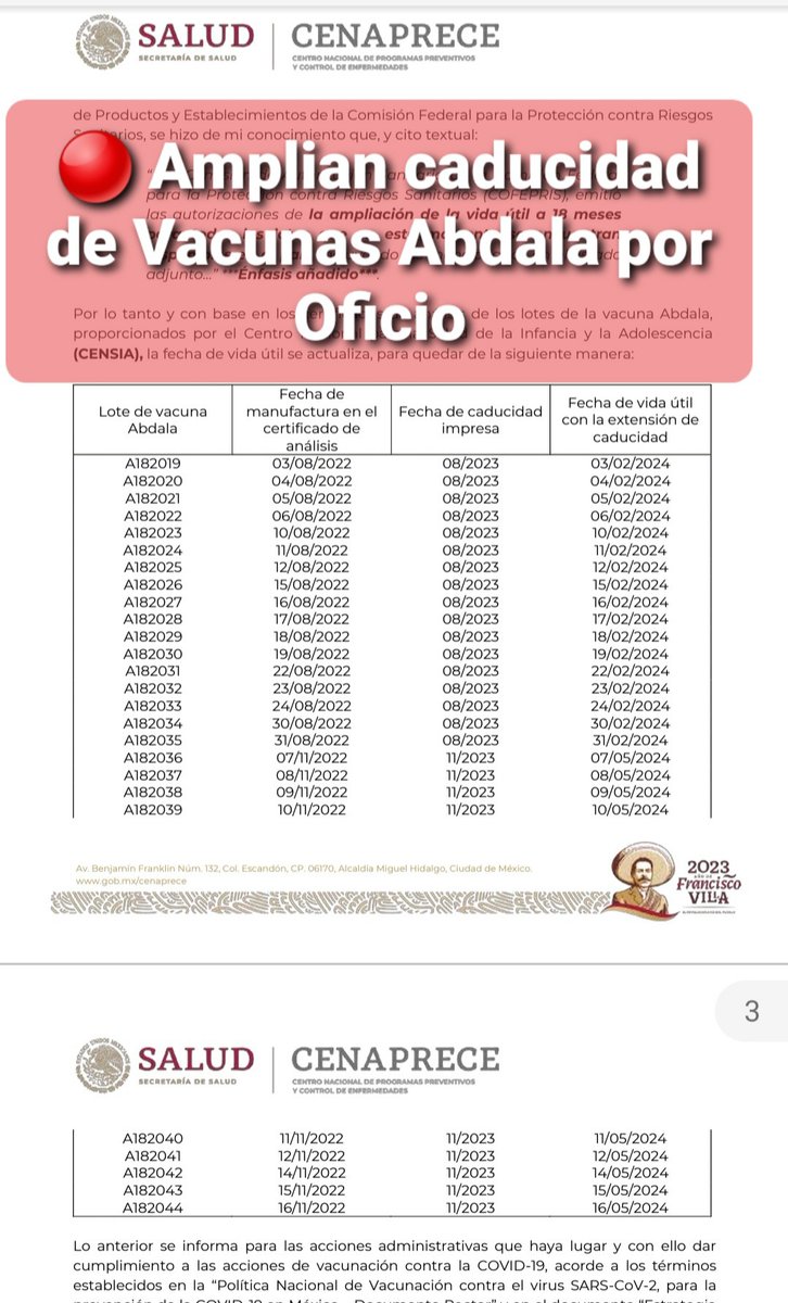 ectorjaime's tweet photo. 🔴 La Secretaría de Salud aumentó la caducidad de las #VacunasAbdala con un simple oficio, para seguirlas aplicando

¡Promueven una falsa protección contra la enfermedad, juegan con la salud de la población!

¡Esas vacunas NO tiene utilidad, pero las aplican hasta en escuelas! https://t.co/nPrmwU39IN