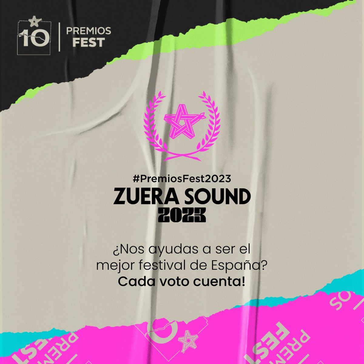 🏆Todo el equipo que formamos #ZueraSound estamos hoy de celebración.

Nuestra primera edición ha sido nominada para la próxima gala de los <a href="/PremiosFest/">Premios Fest</a> 

Cada voto cuenta y tu nos puedes ayudar a ser el mejor festival de España

docs.google.com/forms/d/e/1FAI…