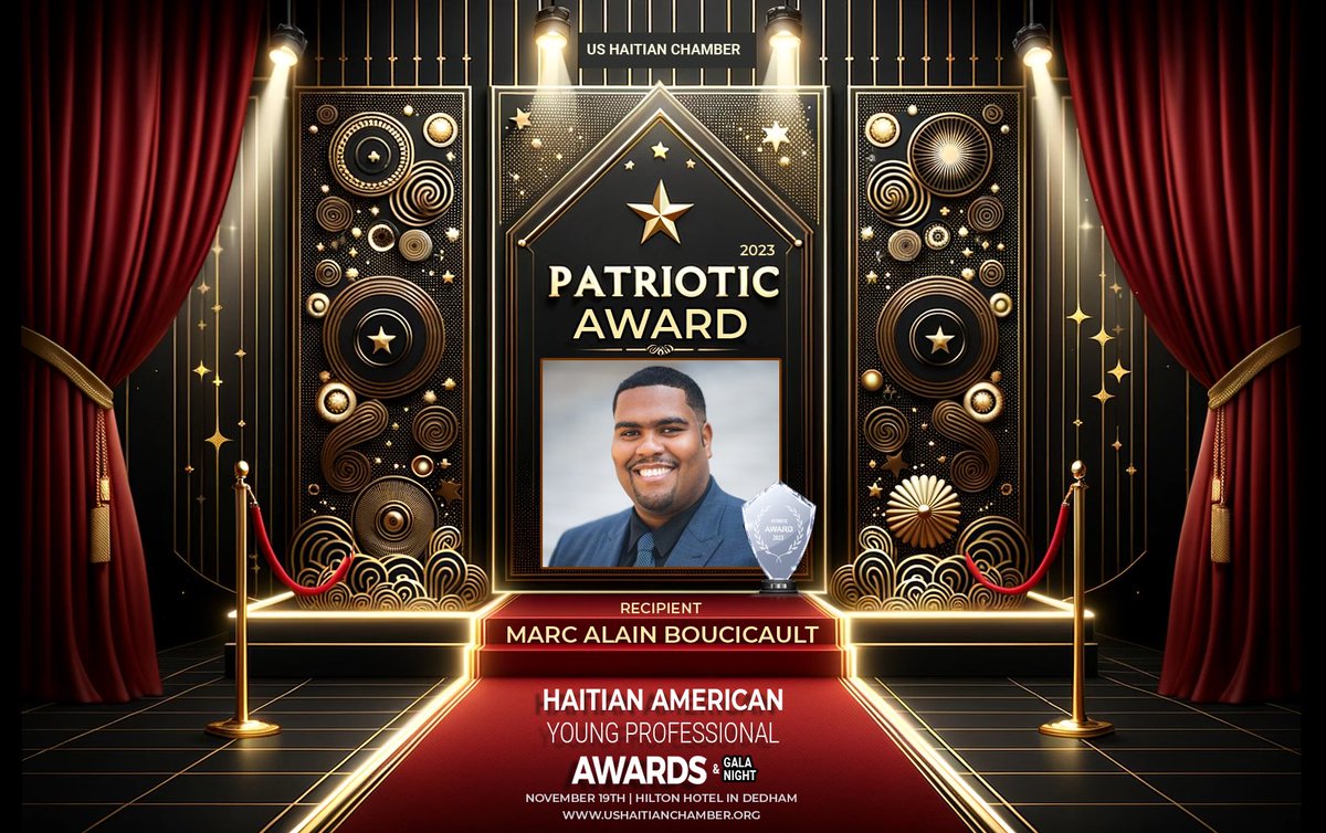 Extremely honored to receive the Patriotic Award from the U.S. Haitian Chamber of Commerce <a href="/habexpo/">Habexpo</a> this year. 
Please join me in celebrating that moment on November 19th at ushaitianchamber.org/?p=4873

I am humbled by this recognition from the Haitian-American Diaspora. When I