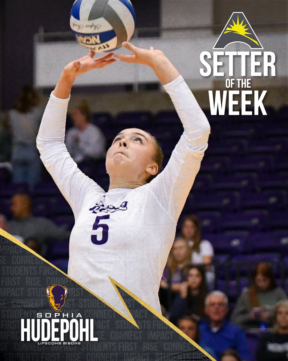 .@LipscombVBall’s Sophia Hudephol was named the #ASUNVB Setter of the Week for the fourth time this season💯💪🏐👀

📰 | asunsports.org/news/2023/10/2…

#HornsUp