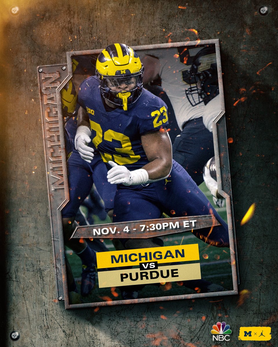 UMichFootball's tweet photo. Game Time Announcement

We'll kick off at 7:30 against Purdue on Nov. 4 at the Big House.

#GoBlue