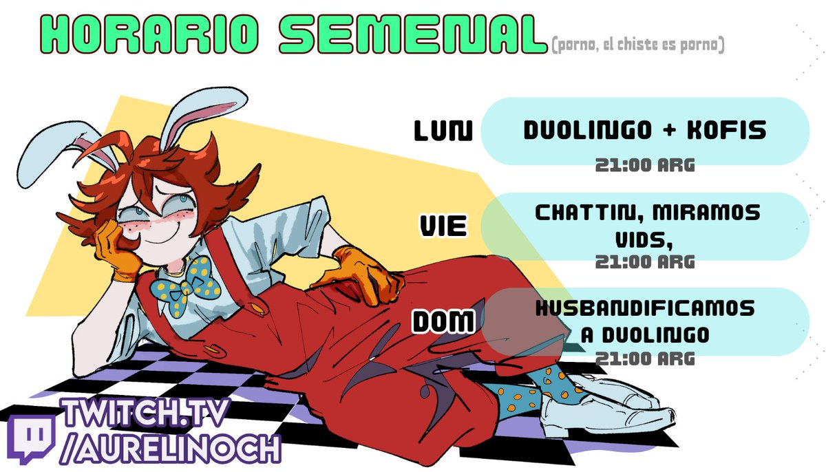 🎀horario semanal🎀

Arrancamos hoy siguiendo con la cola de KOFIS! 

21hs 🇦🇷

solo en THE FILM ZONE (cartelera sujeta a cambios)

🎬CANAL: twitch.tv/aurelinoch
