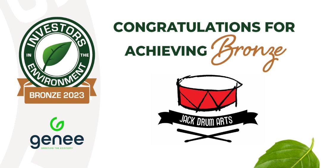 Congratulations to Jack Drum Arts for achieving their Bronze @iiEUK accreditation (as part of <a href="/GoingGreen_NE/">Going Green Together</a>)

They've done an excellent job of setting clear priorities of focus for the organisation, and their environmental action extends into the community. Well done.