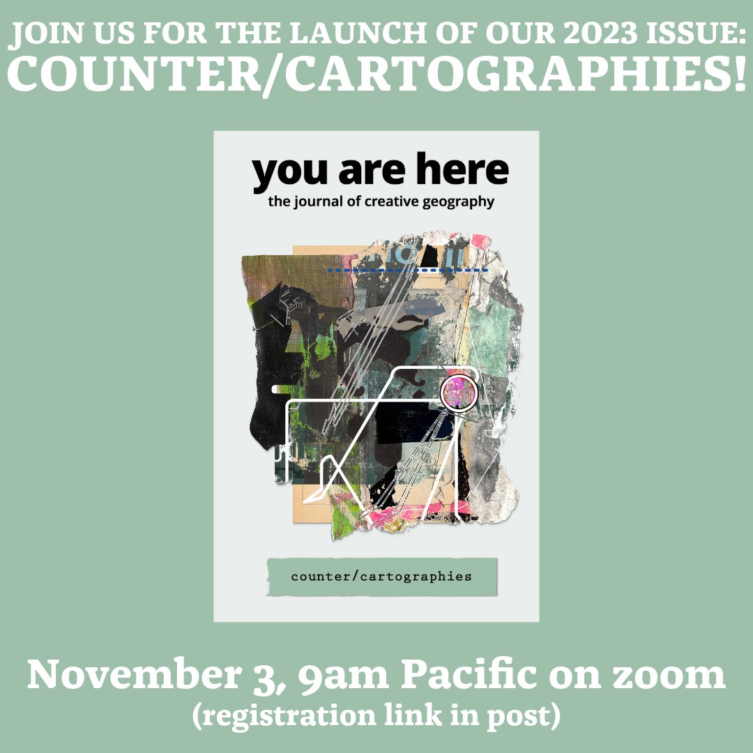 📢 SAVE THE DATE 📢 Registration is now open for the virtual launch of our 2023 issue, COUNTER/CARTOGRAPHIES. Join us for a celebration on zoom with performances and shareouts from our contributors! Friday, Nov. 3 at 9am Pacific. Register here: bit.ly/46M5PY3!