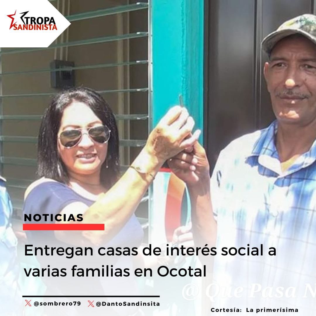 Gracias a nuestro buen Gobierno de Paz y reconciliación, familias de Ocotal recibieron las llaves de su casita,❤️🖤
#FSLNOctubreVictorioso 
#FSLNDignidadNacional