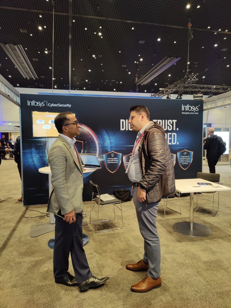 InfosysEvents's tweet photo. Infosys is at the ISF Annual World Congress 2023 in Rotterdam. Grab this brilliant opportunity to connect with our #cybersecurity experts at booth #10 today! #fortifycyber #Rotterdam2023 #ISFCongress #BetterCybersecurity https://t.co/pTwCArU1mH