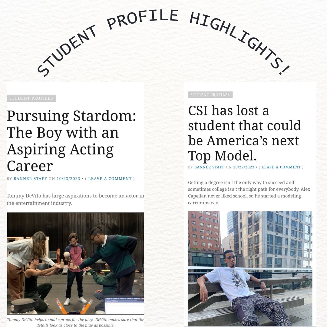 TheBannerCSI's tweet photo. Student and staff profile highlights! 

Check it out at https://t.co/uguX7BvrMg https://t.co/B3mzALLrvX