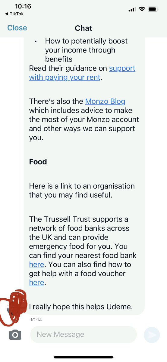 DrDemz's tweet photo. Update for my people in the U.K. so you don’t end up in my position. After freezing 5 figure GBP in my @monzo  account, they are now sending me links to food banks and financial advice charities when I clearly said I’m out of the country and in Colombia. I doubt this is the vision @t_blom had for this company. What an absolute joke.