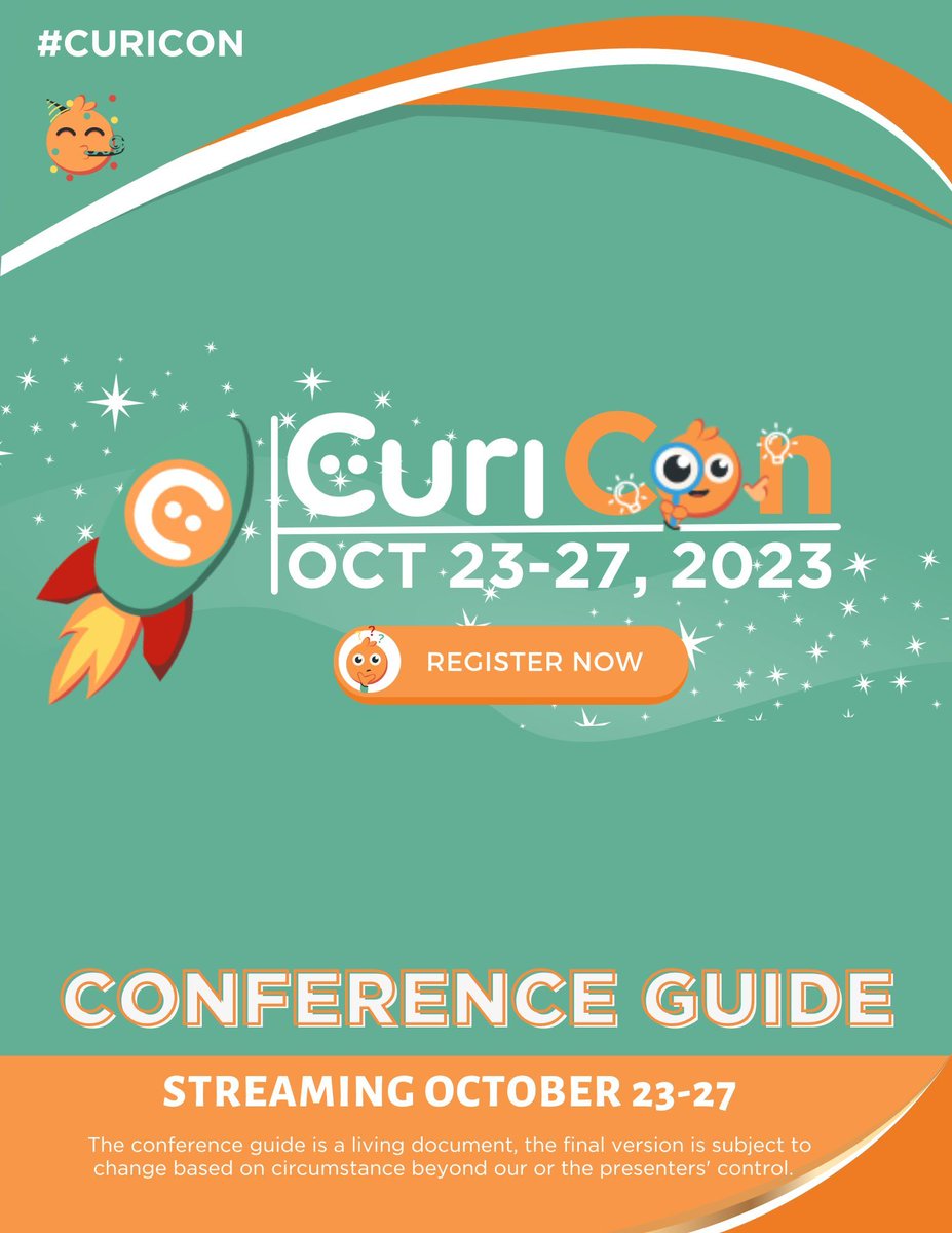 🎉 Exciting News, #Curicon Enthusiasts! 
🚀 Curicon 2023 LAUNCHES TODAY! 

🎉 Dive into a week of inspiration, learning, &amp; fun! 🌟 Get all the session links in our Conference Guide: buff.ly/3tR9OUv 

📚 Join our FB community, too ! Let the adventures begin! 🚀