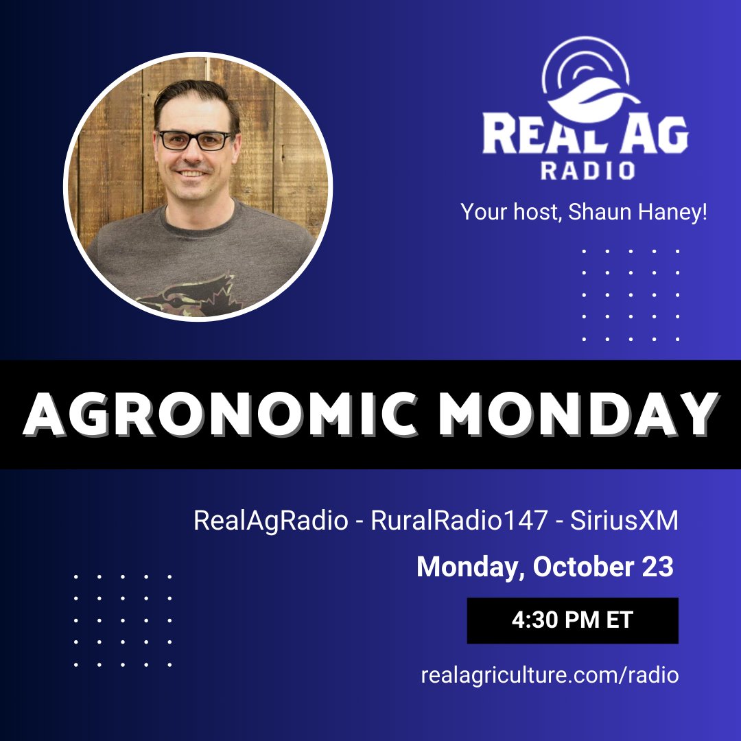 realagriculture's tweet photo. Listen to #AgronomicMonday on #RealAgRadio at 430 E on @RURALRADIO147! Host @shaunhaney chats w/ @WheatPete on all things agronomic; hear a spotlight interview w/ Chad Garrod for @CortevaCA Lumigen; & don't miss the top #cdnag news stories! https://t.co/unbtYVFI2M