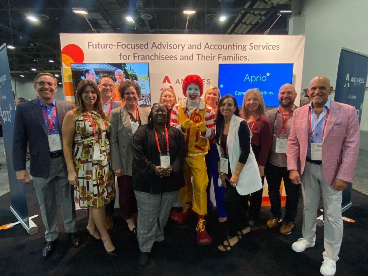 AprioAdvisors's tweet image. It was a fun time sharing the news of our combination with Antares Group with clients and other special guests at the McDonald's NFOM! 

#OneAprio #franchisees #restaurants