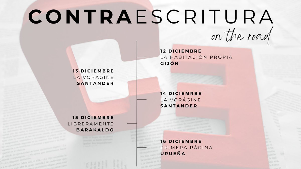 ContraEscritura's tweet photo. Avisaros con más tiempo sería casi imposible. Id al calendario y marcarlo en "rojo reservado viene Marta de contra uooo".
Pasaré por La habitación propia de Gijón, la @VoragineSDR, @libreramente y @libreriaprimera.
Venid y traed a vuestras amigas, que nos lo pasaremos bien. https://t.co/SLv4q2m0N7